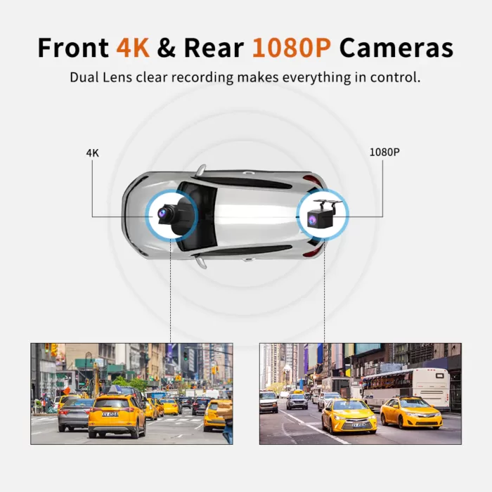 Carview 4 4K spiegel dashcamera GPS met touchscreen en dubbele lens - Afbeelding 5