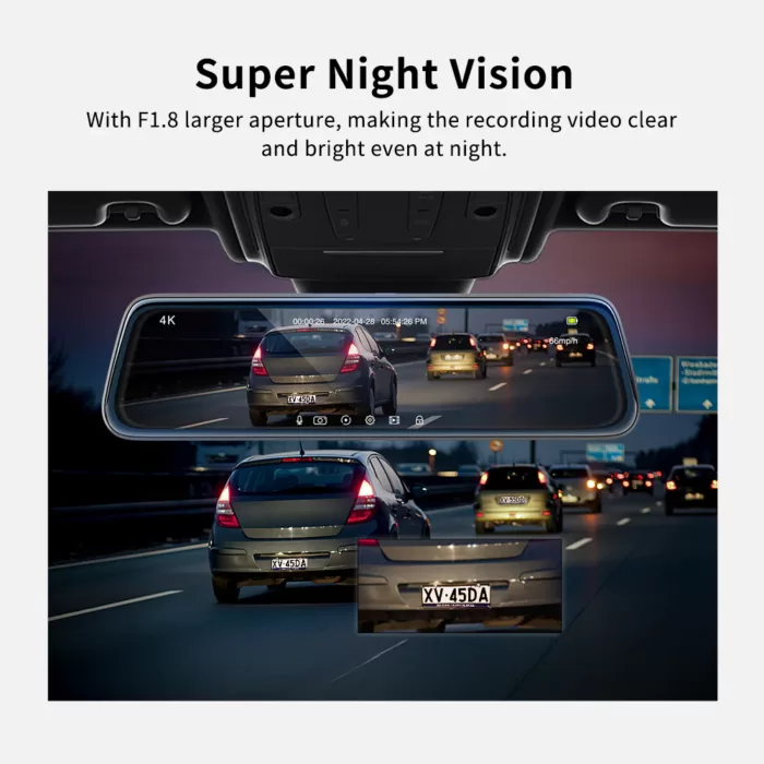 Carview 4 4K spiegel dashcamera GPS met touchscreen en dubbele lens - Afbeelding 4