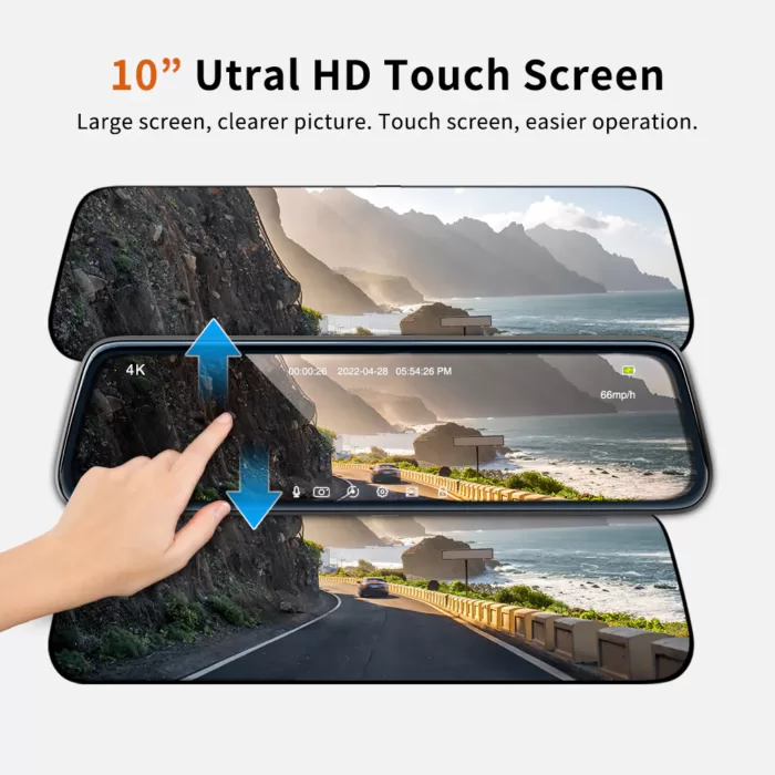Carview 4 4K spiegel dashcamera GPS met touchscreen en dubbele lens - Afbeelding 3